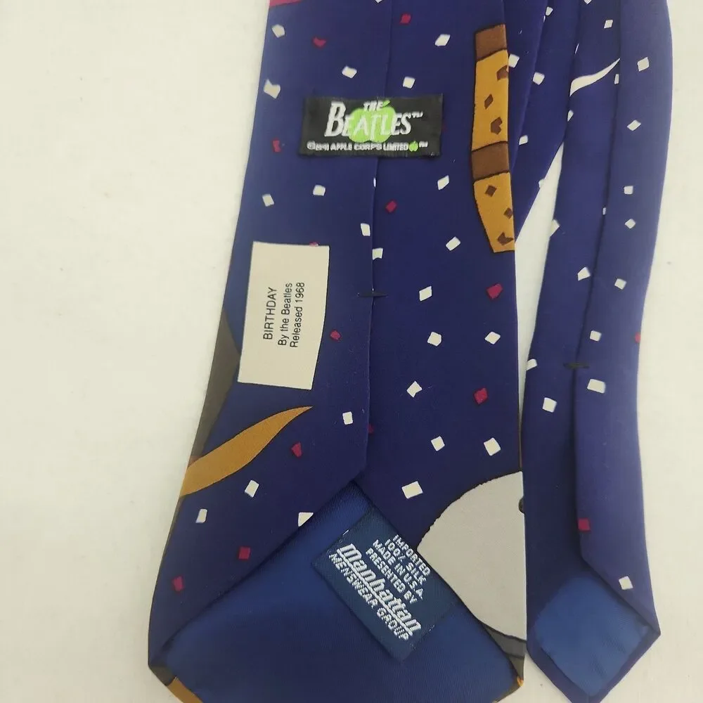 Tie Beatles Silk Necktie Birthday George Harrison 1991 Apple Corps Manhattan VTG